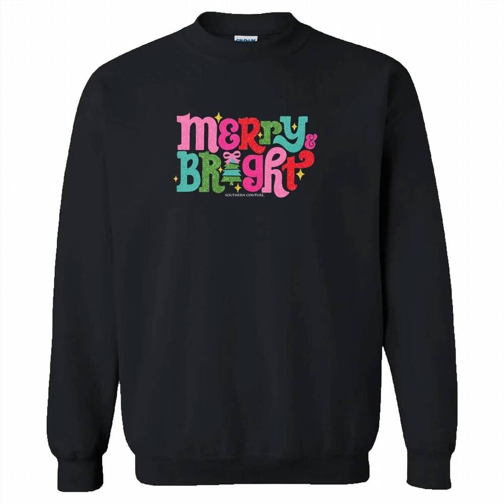NEW SOUTHERN COUTURE men's merry and bright sweatshirt in black